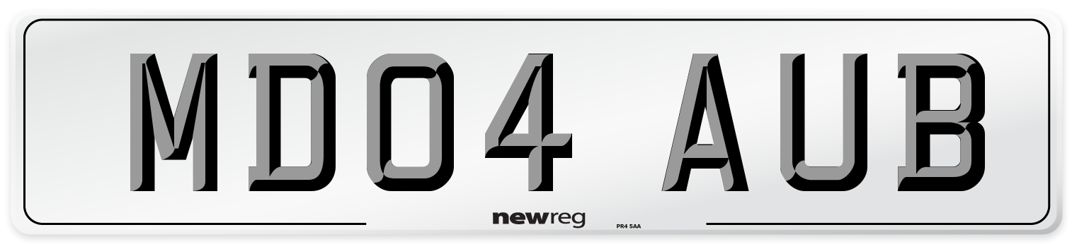 MD04 AUB Number Plate from New Reg
